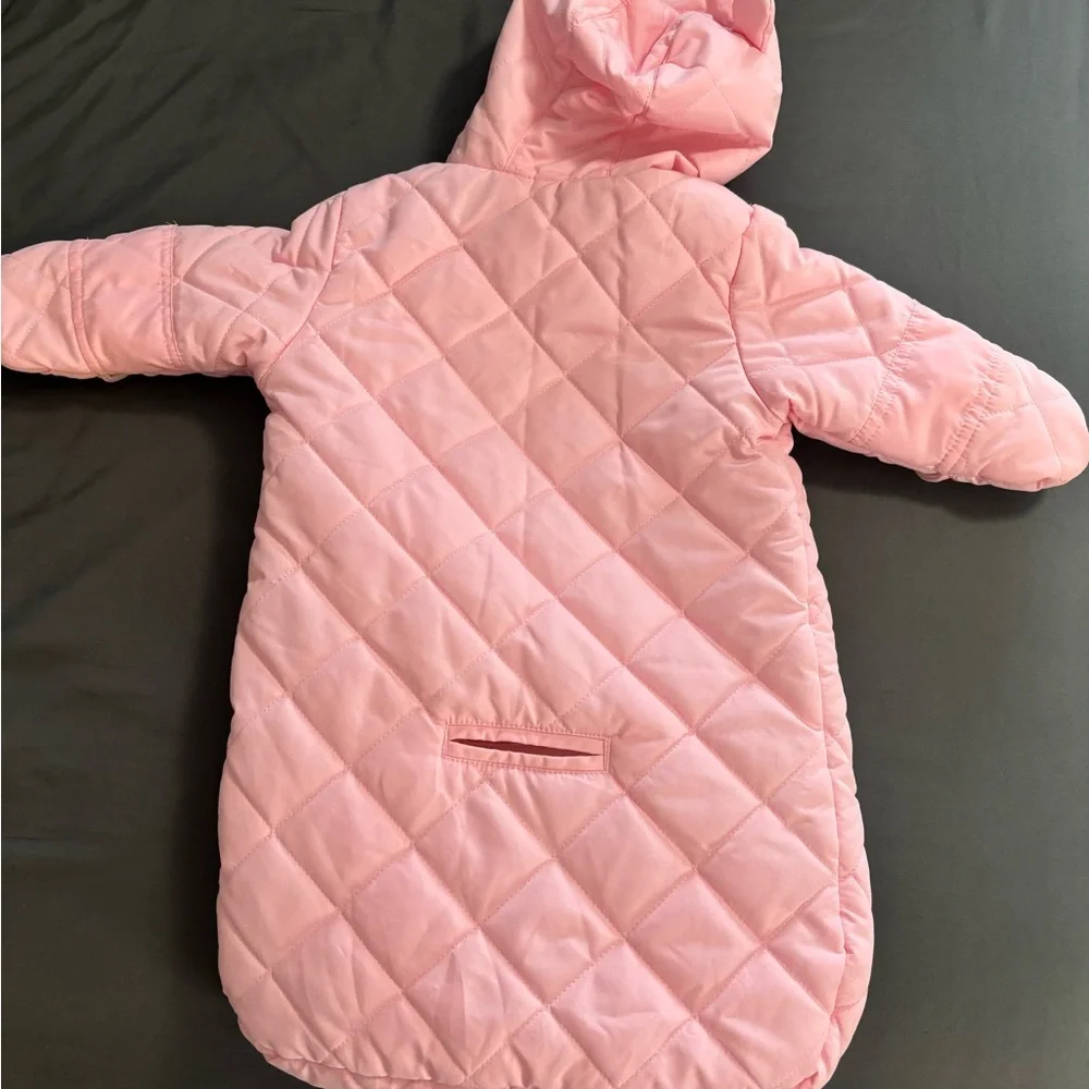 Carter's Pink‎ Quilted Bunting Winter Suit with Hood - car seat friendly